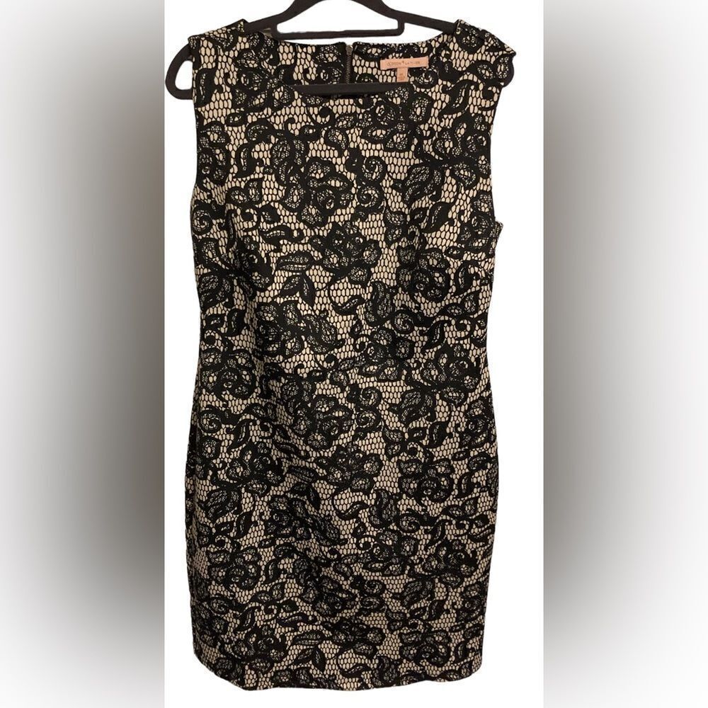 Gibson Latimer Black Floral Midi Dress Medium
